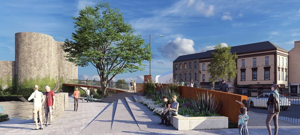 a rendered image showing the Carrick castle ramp