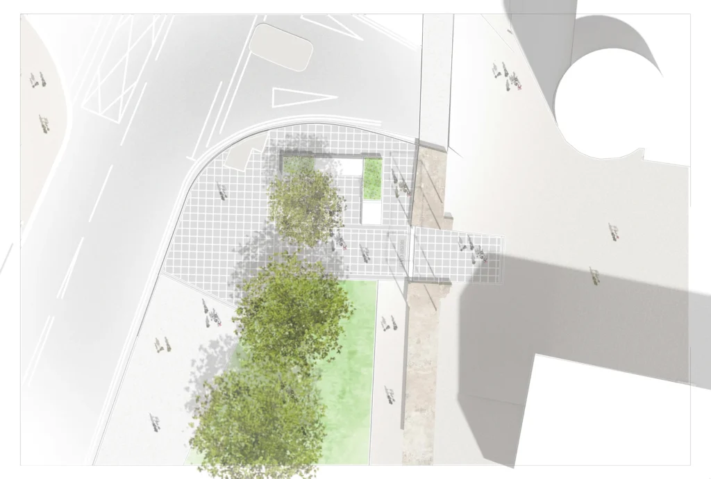 An illustrated aerial map of the Carrick Irish Gate