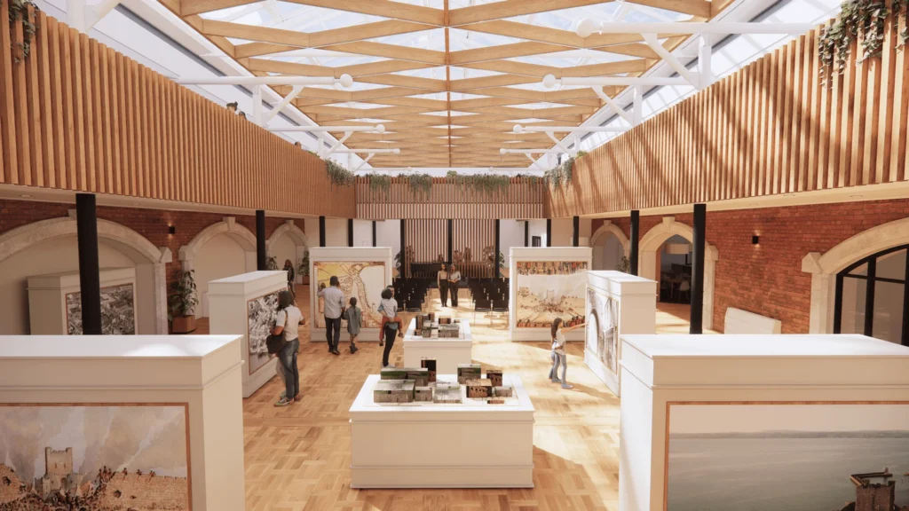 Image of a group of people within the civic centre atrium