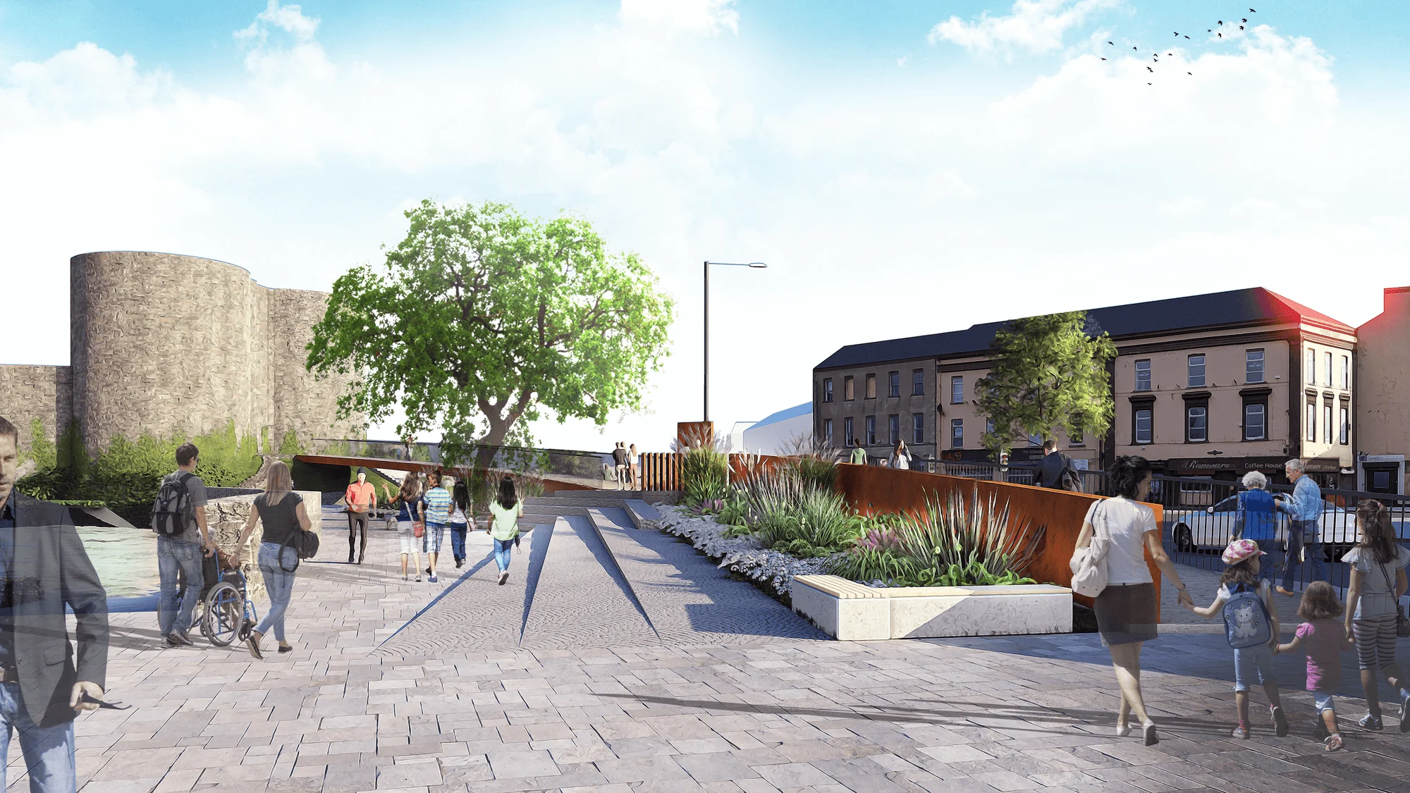 a rendered image showing the Carrick castle ramp